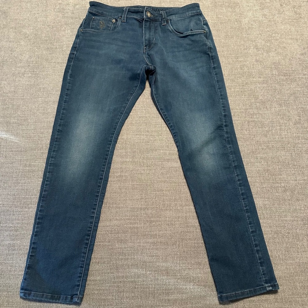 U.S. Polo Assn Henry Cropped Jeans Mens 30 Blue Tapered Stretch Denim